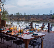 Dinner on the deck with views of the river